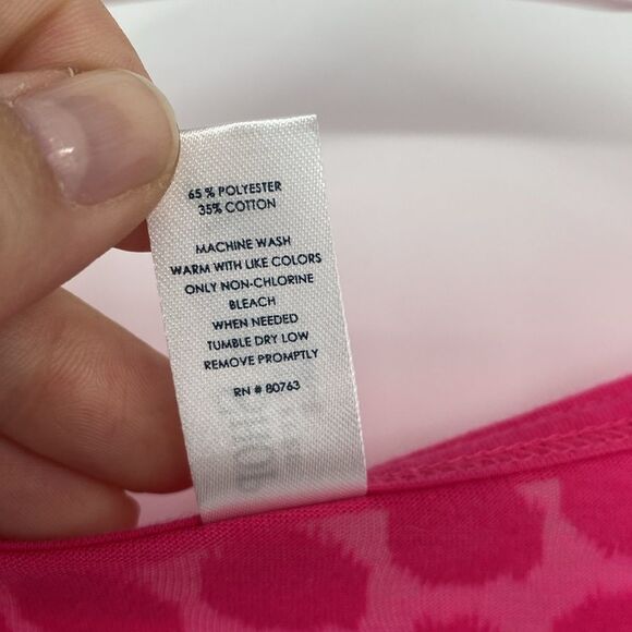 Tee Shop Pink Polka Dot Long Sleeve 1/2 Button t-shirt Lightweight Large - Picture 4 of 6